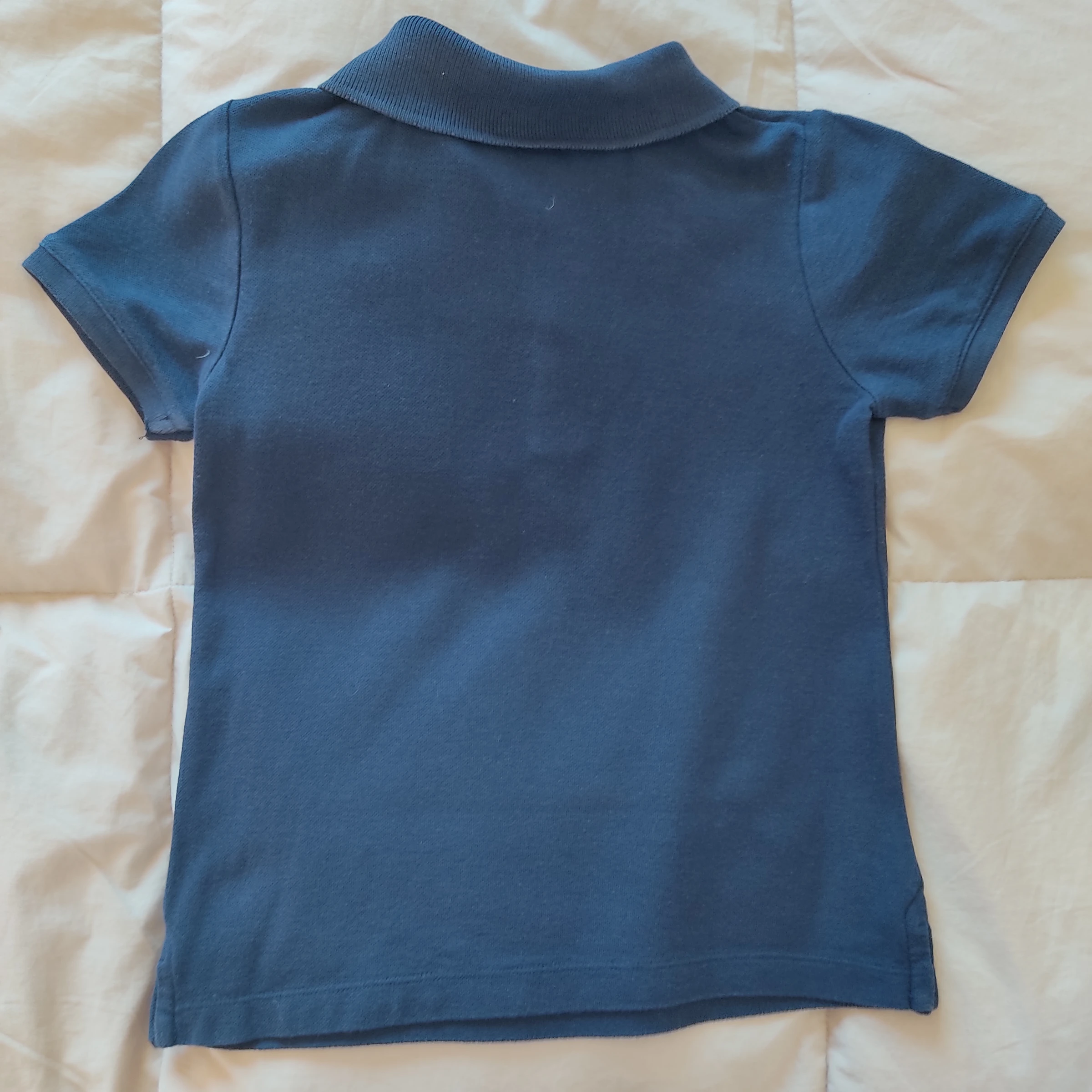 Navy blue short-sleeve polo. Size 5-6 years (116 cm). Tex – photo 2